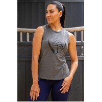 BARE Silver Logo Tank Top - Dark Grey