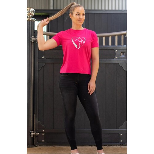 BARE Black Logo T-Shirt - DARK PINK